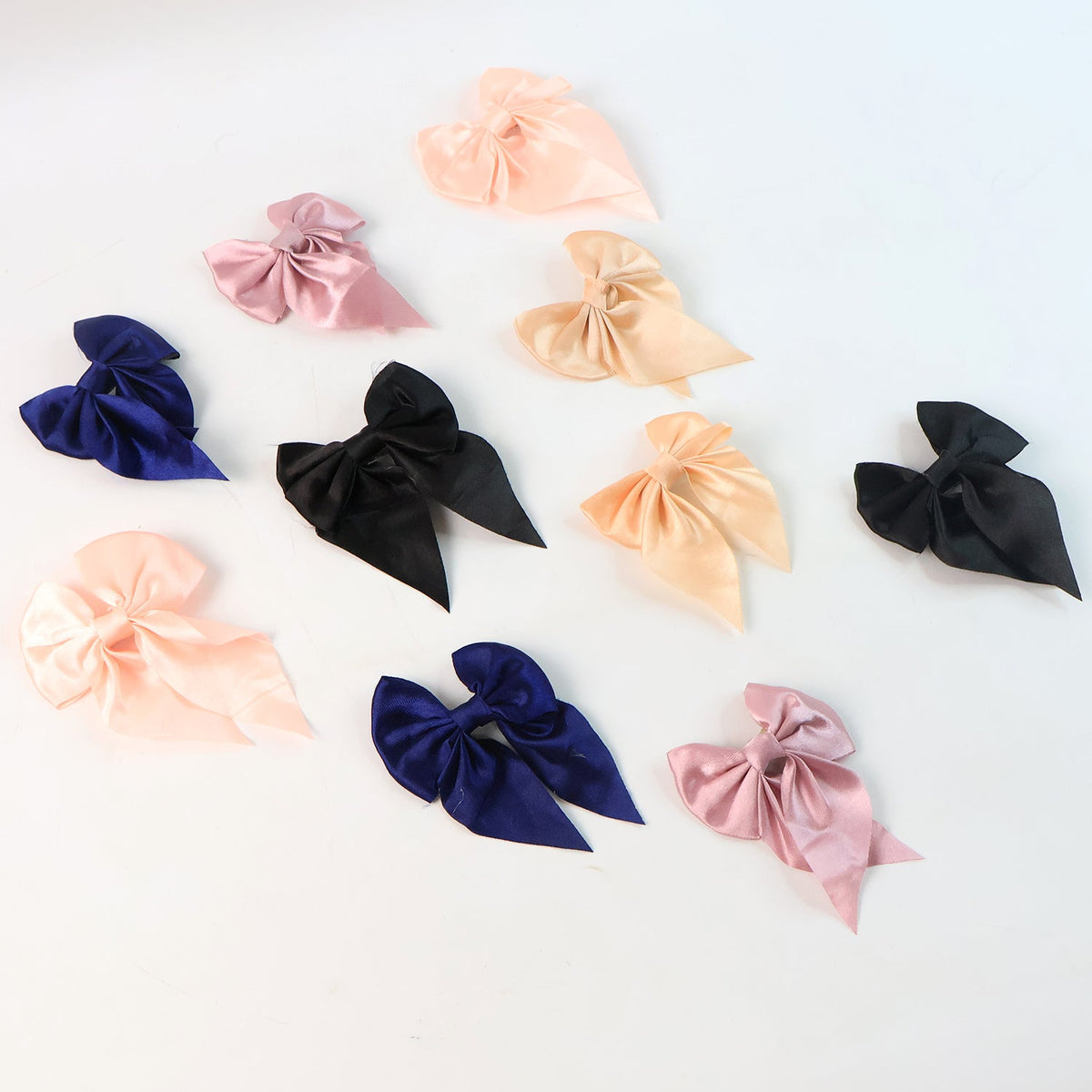 Premium Satin Bow Hair Clip Set for Girls and Women  (10 pc)