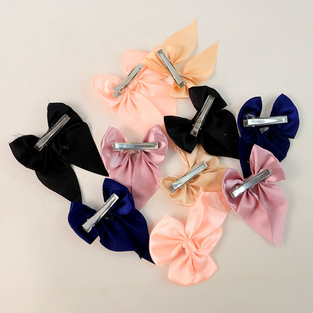 Premium Satin Bow Hair Clip Set for Girls and Women  (10 pc)